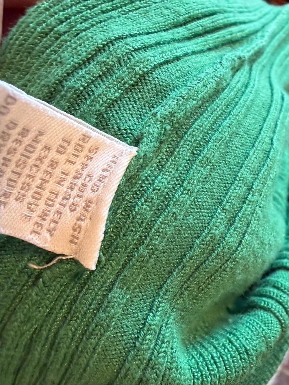 Charter Club Green Ribbed Button-Accent Knit Top - Picture 4 of 4
